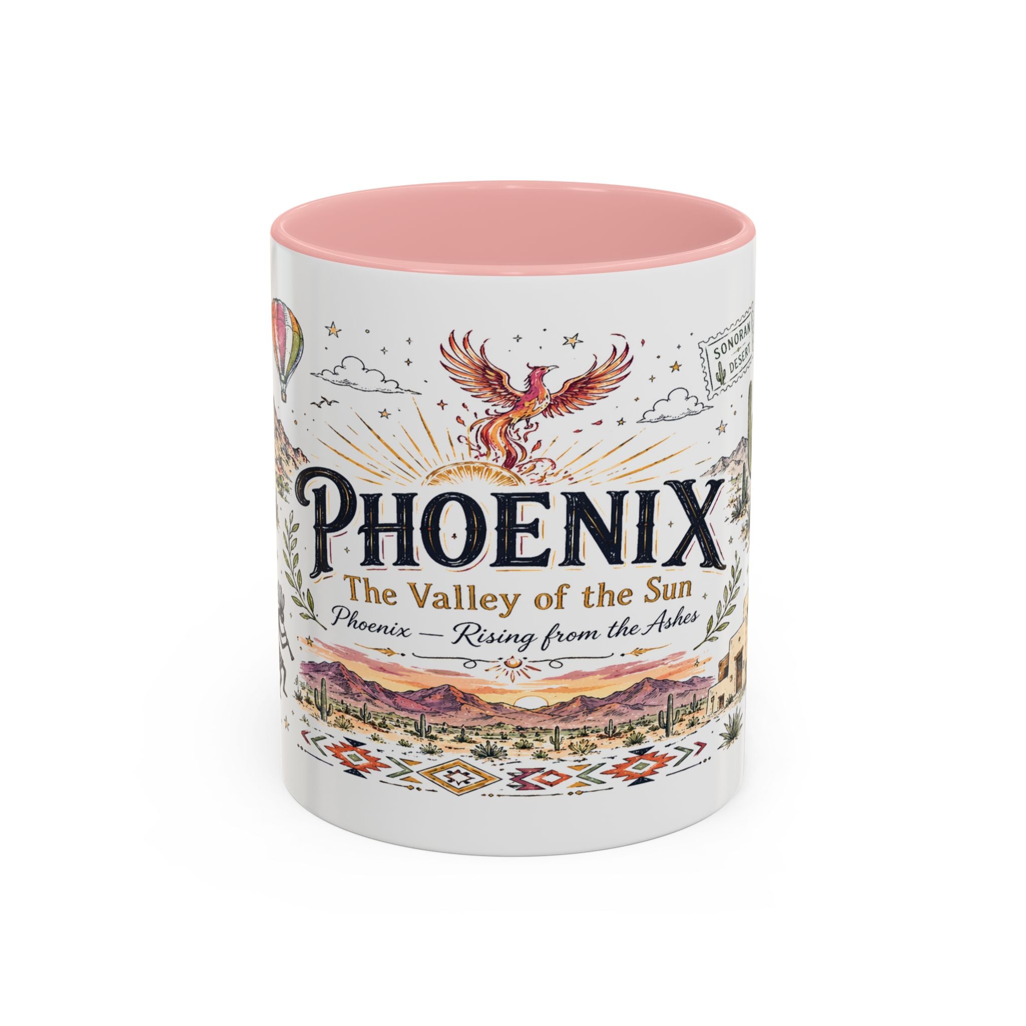 Phoenix Coffee Mug | Arizona Souvenir City Gift | Accent Color Ceramic 11oz 15oz