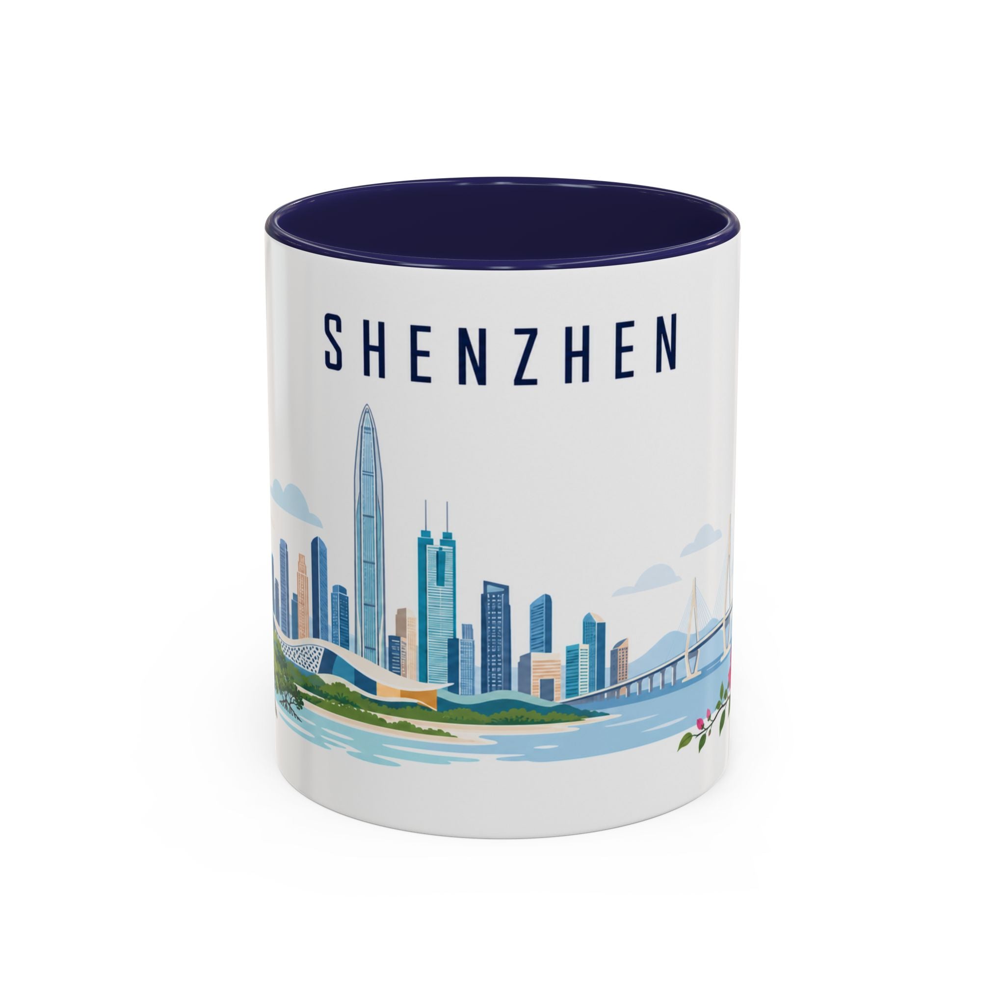 Shenzhen Coffee Mug | China Travel Souvenir | Porcelain Decal City Gift | 11oz 15oz Accent Mug