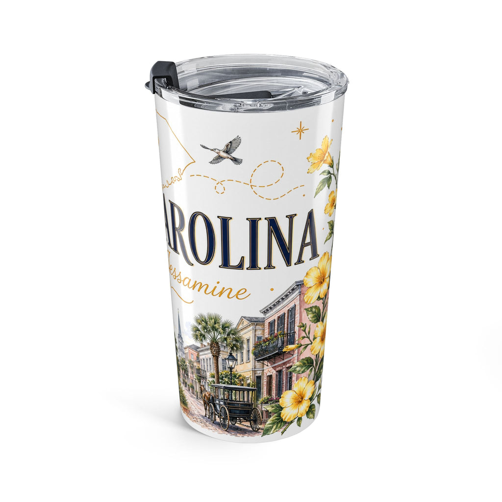 South Carolina State Flower 20oz Tumbler | Yellow Jessamine Botanical State Flower Gift | Insulated Stainless Steel Travel Cup