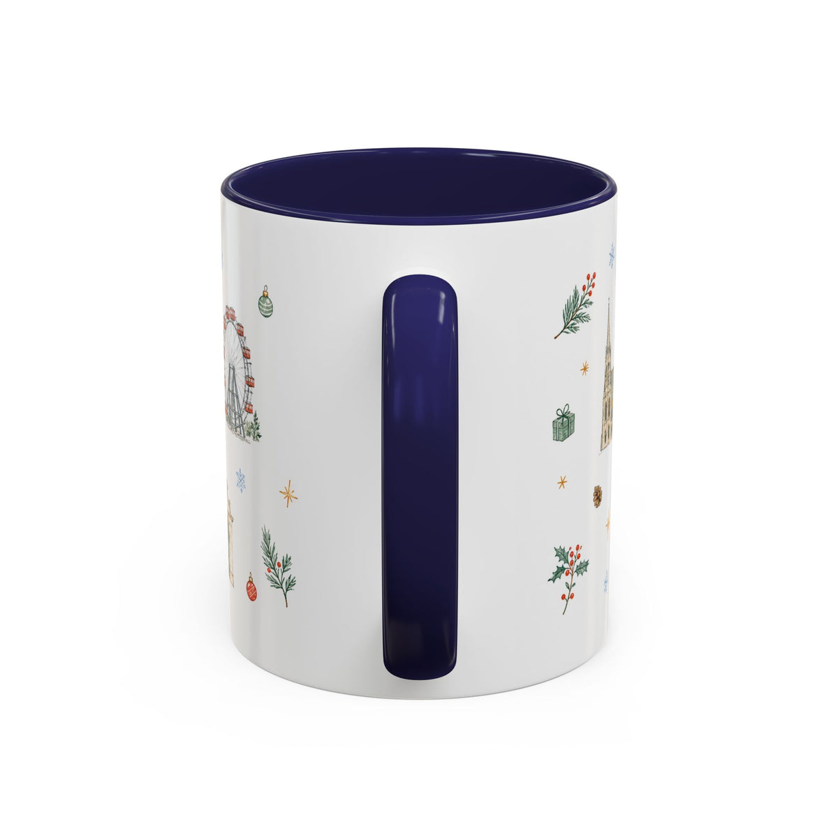Vienna Christmas Mug | Watercolor Travel Souvenir | Holiday Gift | Accent Ceramic Coffee Cup 11oz 15oz
