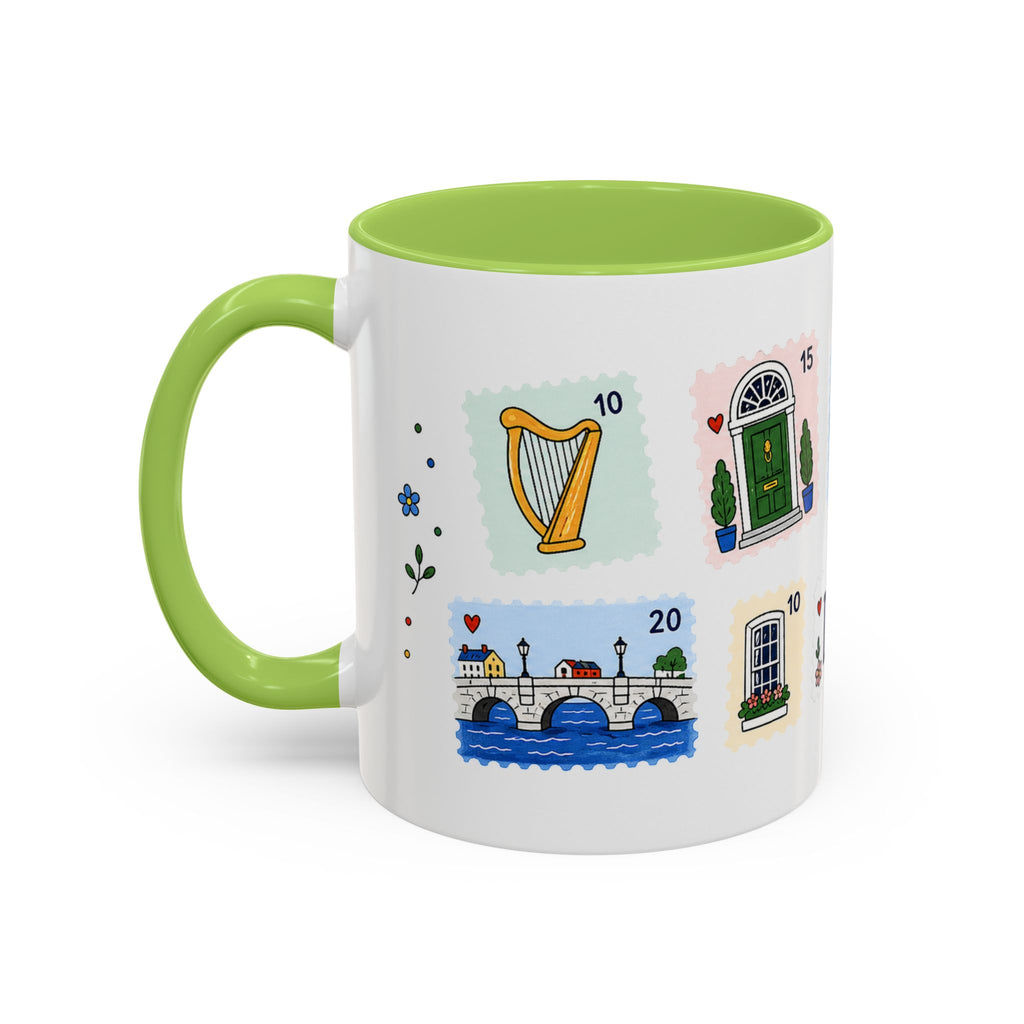 Dublin Coffee Mug | Postage Stamp Collage Mug | Travel Souvenir Accent Cup 11oz 15oz