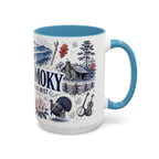 Great Smoky Mountains Coffee Mug | National Park Hiking Gift | Accent Color Ceramic 11oz 15oz