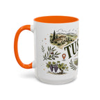 Tuscany Coffee Mug | Travel Destination Souvenir Gift | Accent Color Ceramic 11oz 15oz