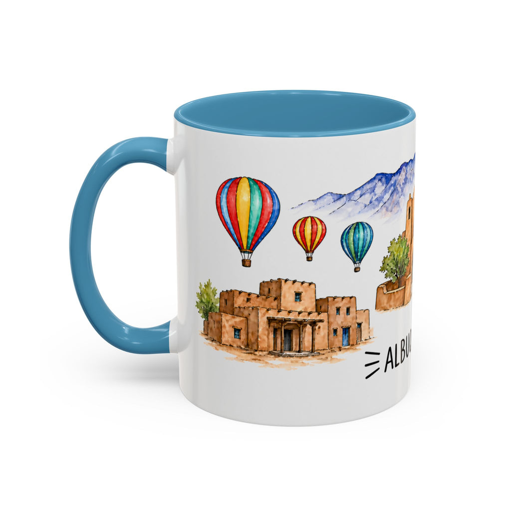 Albuquerque Illustrated Travel Mug | City Souvenir Accent Coffee Mug | 11oz 15oz Ceramic Cup