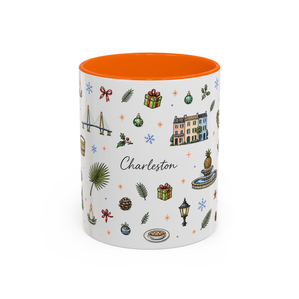 Charleston Christmas Mug | Watercolor City Souvenir, Holiday Travel Gift (11oz/15oz)