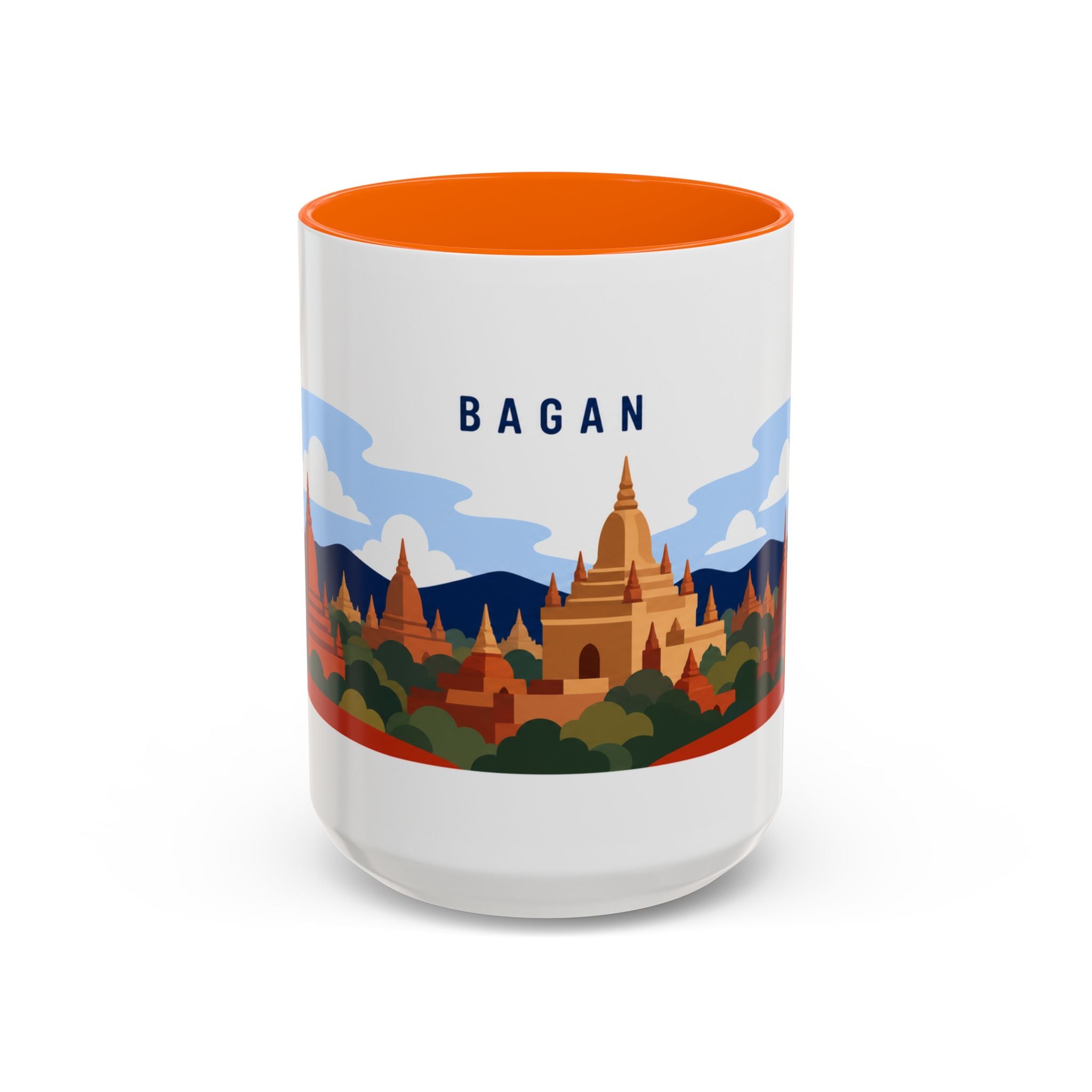 Bagan Coffee Mug | Travel Destination Souvenir Gift | Accent Color Ceramic 11oz 15oz