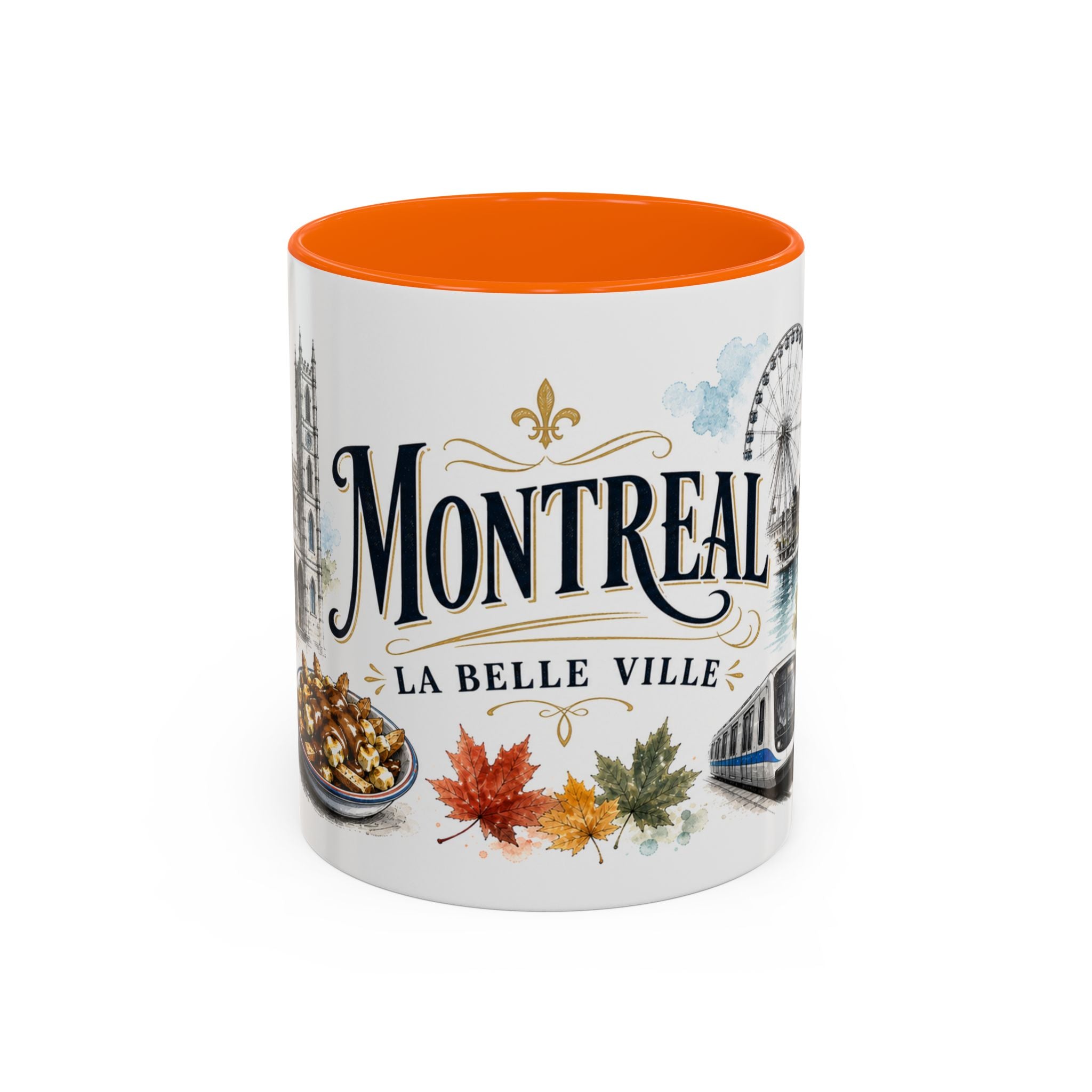 Montreal Coffee Mug | Canada Travel Souvenir | Vintage Illustrated City Gift | 11 oz 15 oz Accent Mug