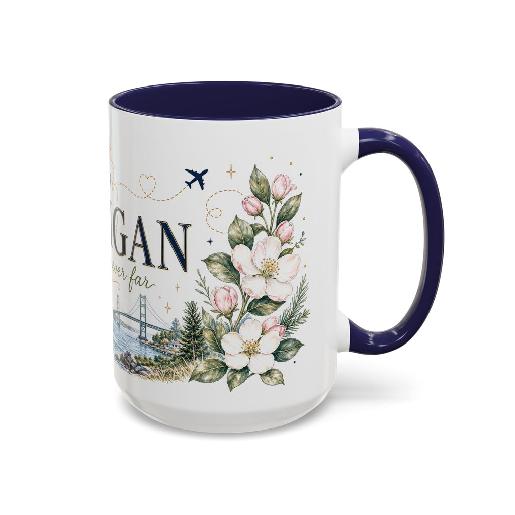 Michigan State Map Mug | Botanical Accents, Lakes Art | Homesick Gift