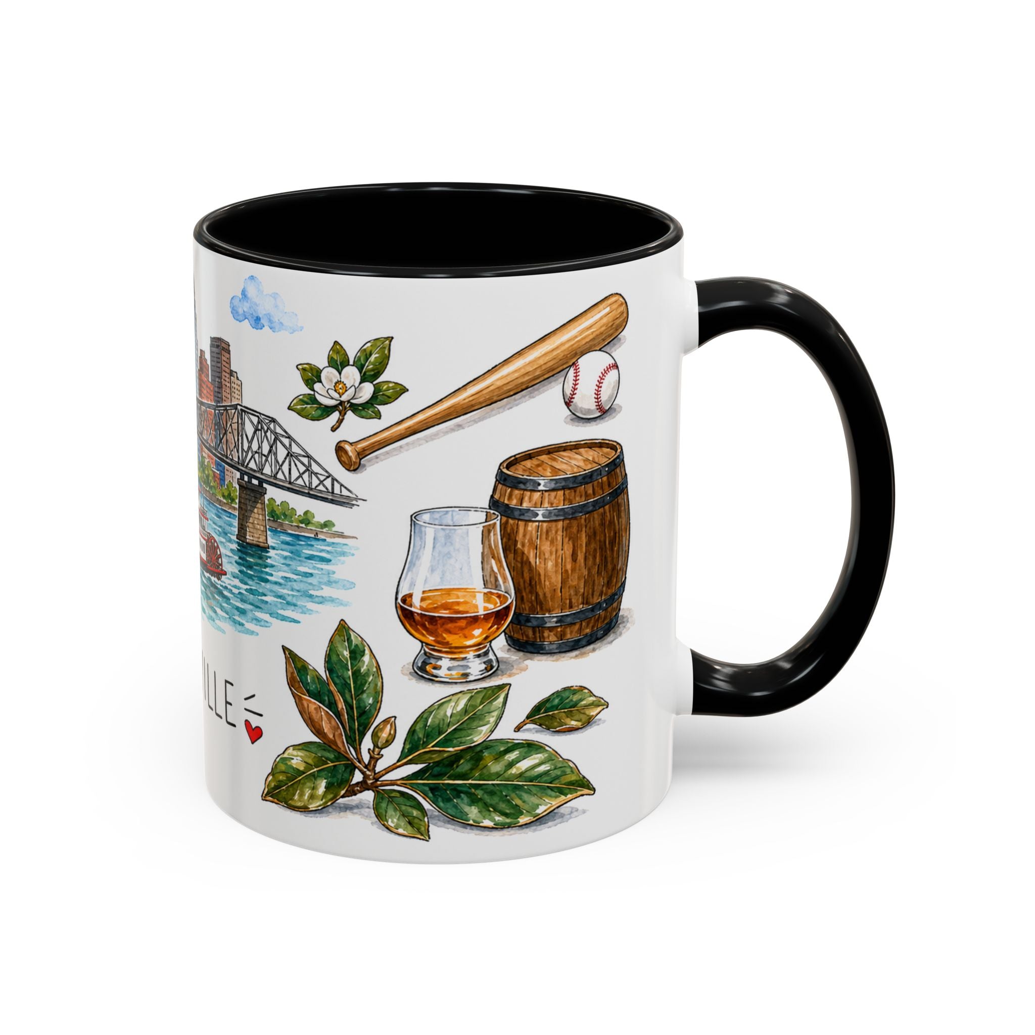 Louisville Illustrated Travel Mug | City Souvenir Accent Coffee Mug | 11oz 15oz Ceramic Cup