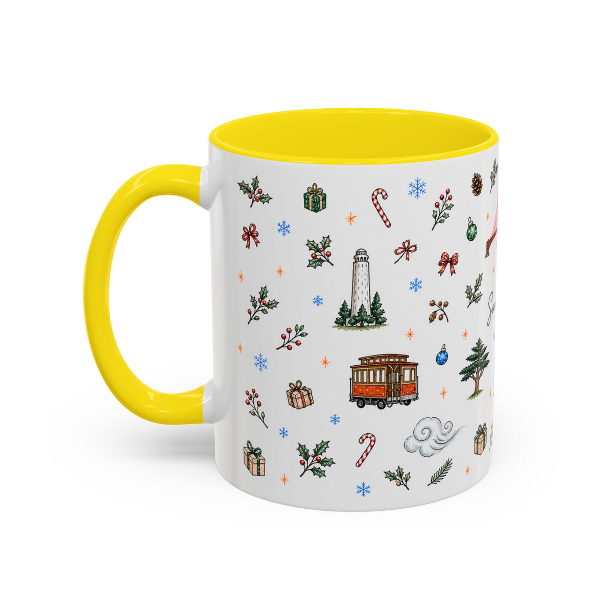 San Francisco Christmas Mug | Watercolor City Souvenir | Ceramic Coffee Cup