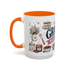 Grandma Makes Life Sweeter Coffee Mug | Gift From Grandkids | Accent Color Ceramic 11oz 15oz