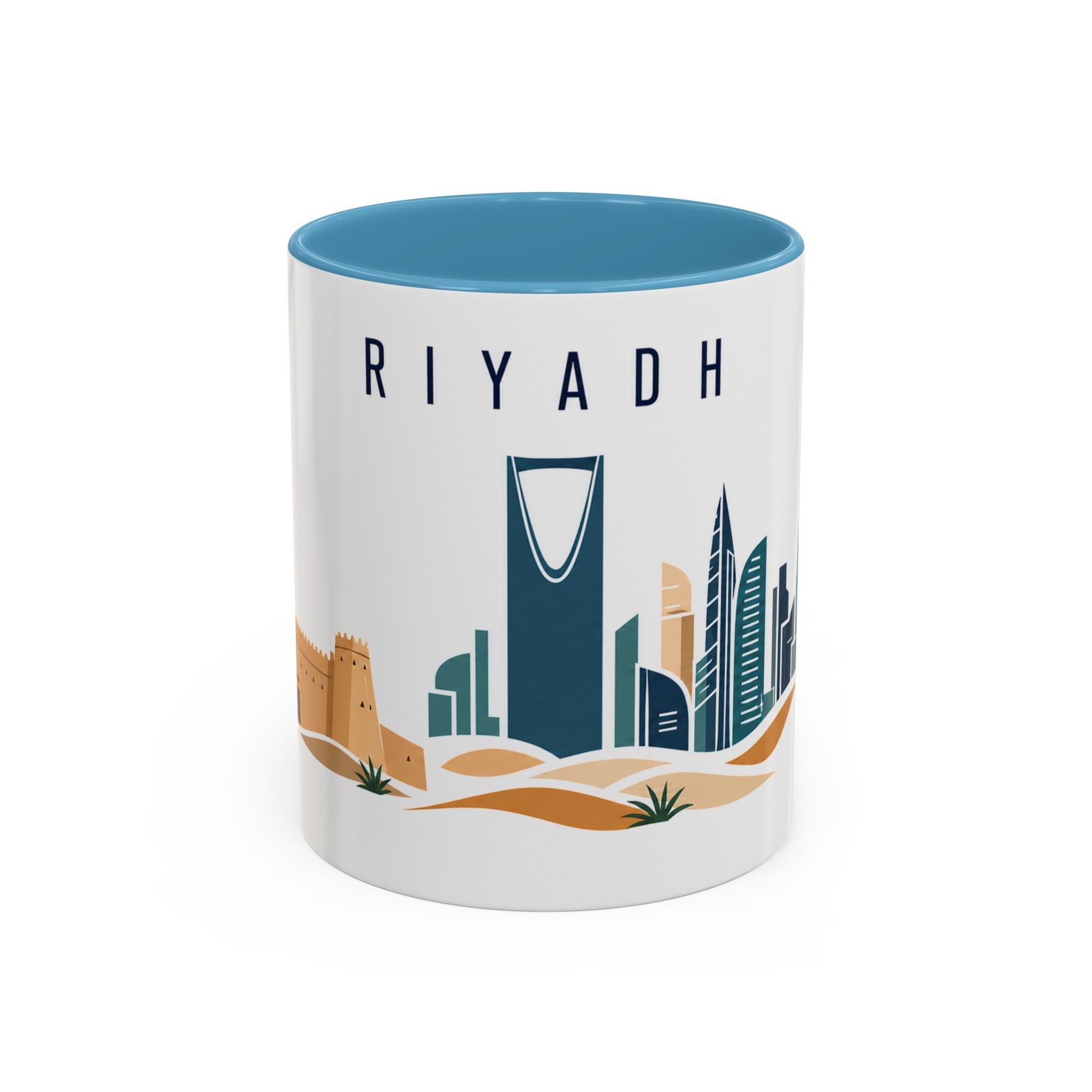 Riyadh Coffee Mug | Saudi Arabia Travel Souvenir | Porcelain Decal City Gift | 11oz 15oz Accent Mug