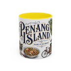 Penang Island Coffee Mug | Malaysia Travel Souvenir | Vintage Illustrated City Gift | 11 oz 15 oz Accent Mug