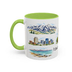 Salt Lake City Illustrated Travel Mug | City Souvenir Accent Coffee Mug | 11oz 15oz Ceramic Cup