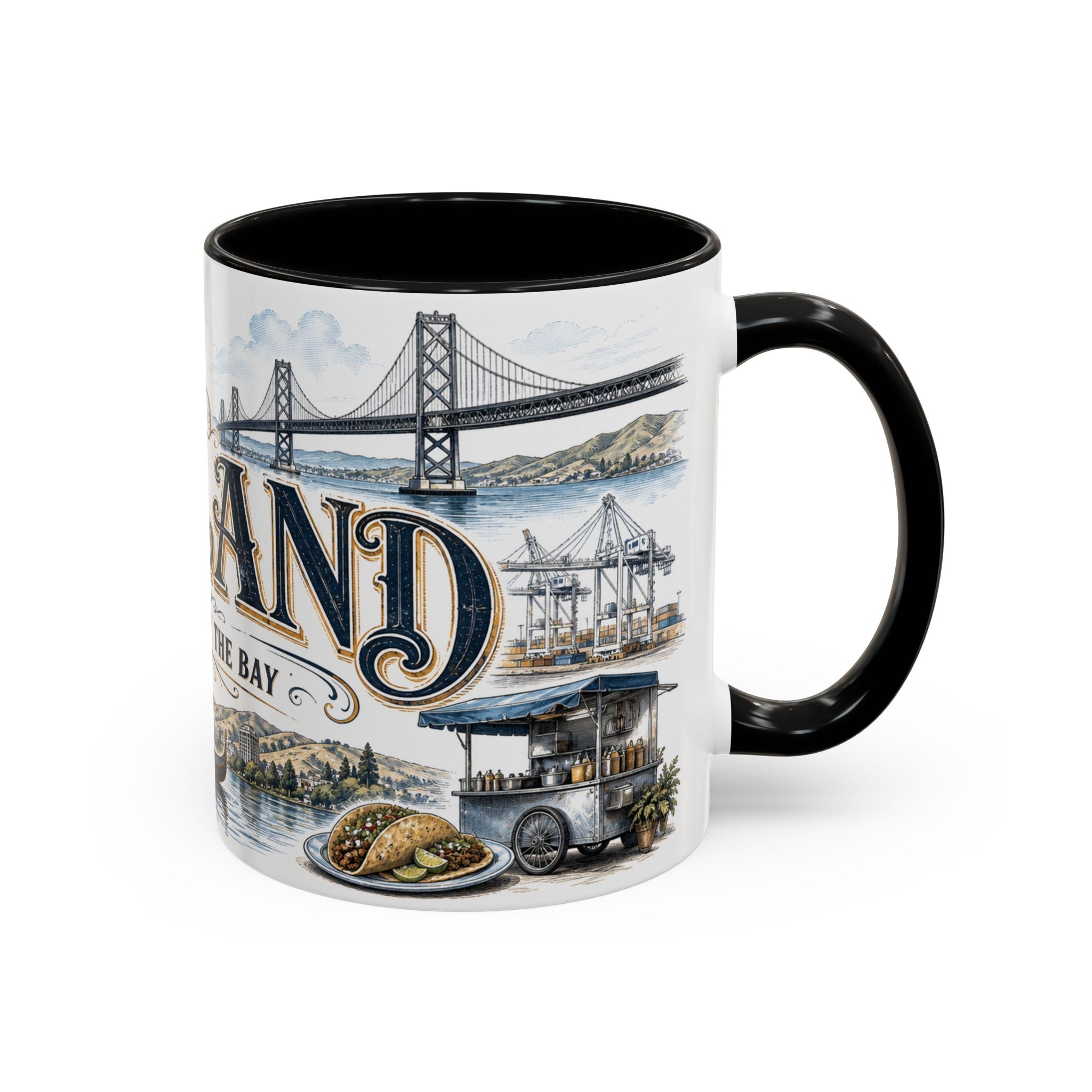 Oakland Coffee Mug | United States Travel Souvenir | Vintage Illustrated City Gift | 11 oz 15 oz Accent Mug