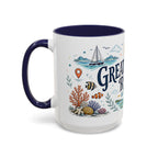 Great Barrier Reef Coffee Mug | Travel Destination Souvenir Gift | Accent Color Ceramic 11oz 15oz