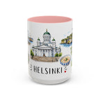 Helsinki Illustrated Travel Mug | City Souvenir Accent Coffee Mug | 11oz 15oz Ceramic Cup