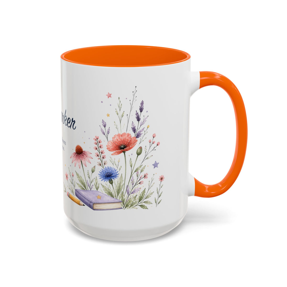 Personalized Kindergarten Teacher Mug | Custom Name Wildflower Rainbow Cup | Back to School Gift