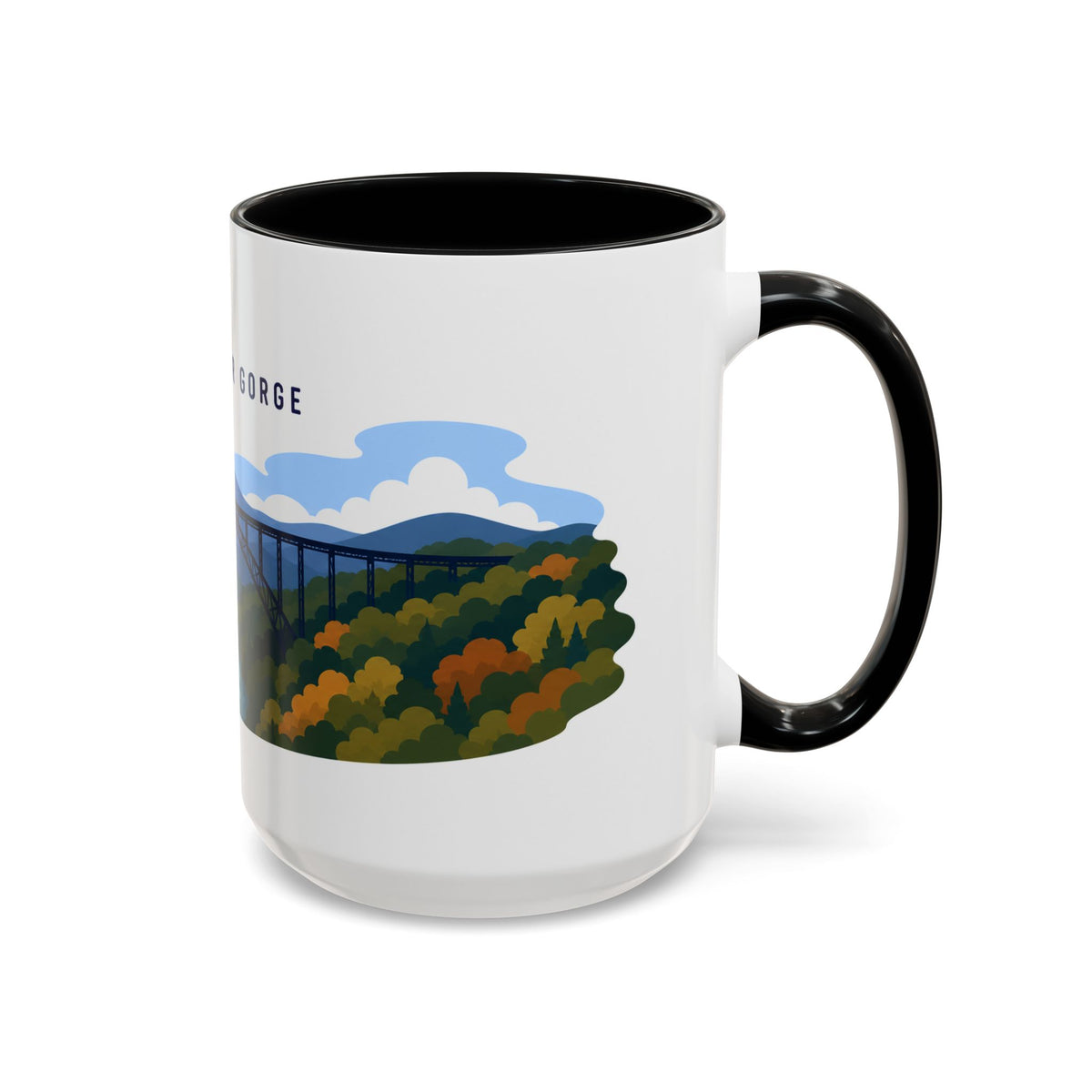 New River Gorge National Park and Preserve Coffee Mug | Solid Color Block Park Souvenir | 11oz 15oz Accent Mug