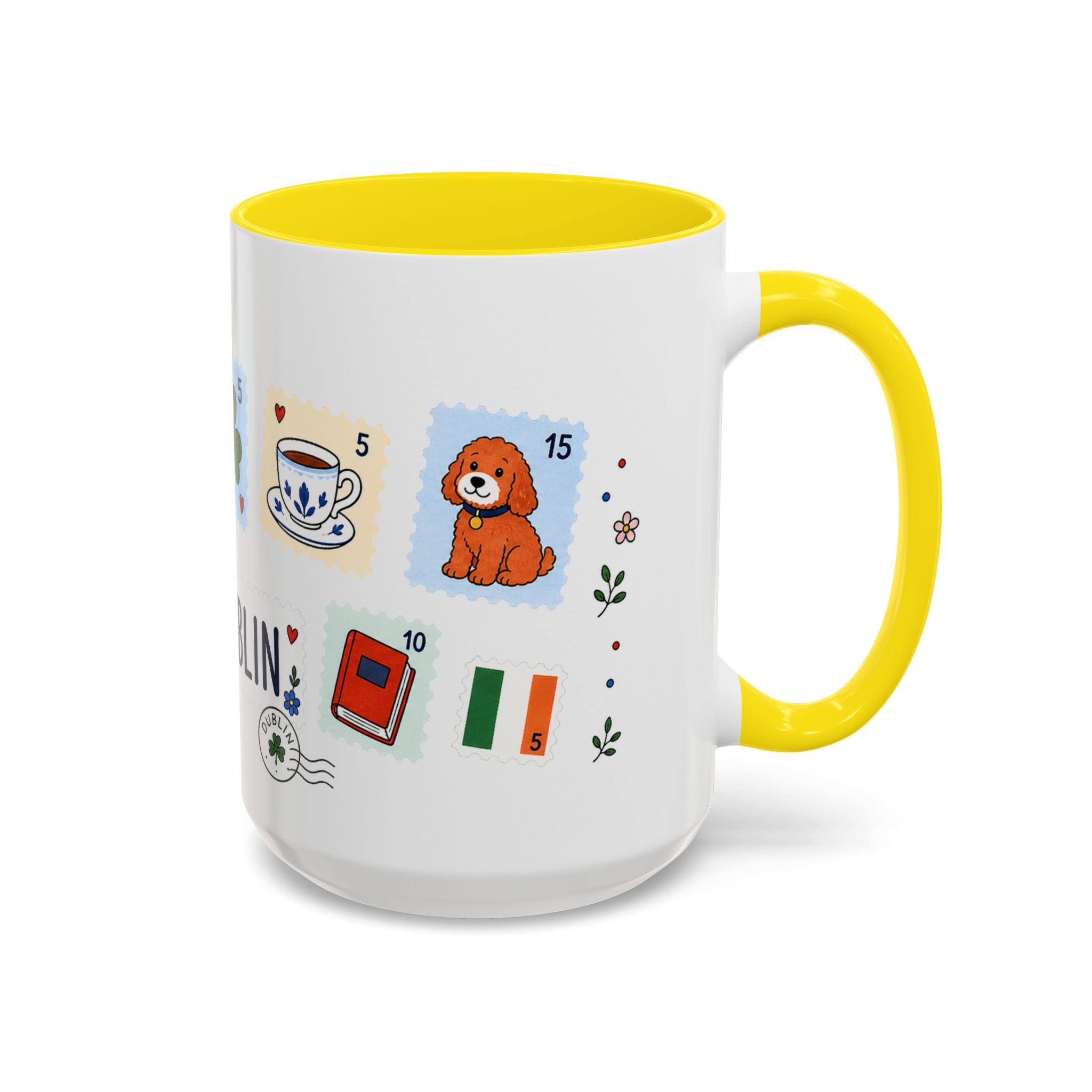 Dublin Coffee Mug | Postage Stamp Collage Mug | Travel Souvenir Accent Cup 11oz 15oz