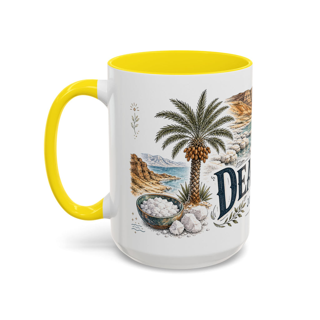 Dead Sea Mug, Jordan Travel Souvenir, Bucket List Gift, Accent Ceramic Coffee Mug 11oz 15oz