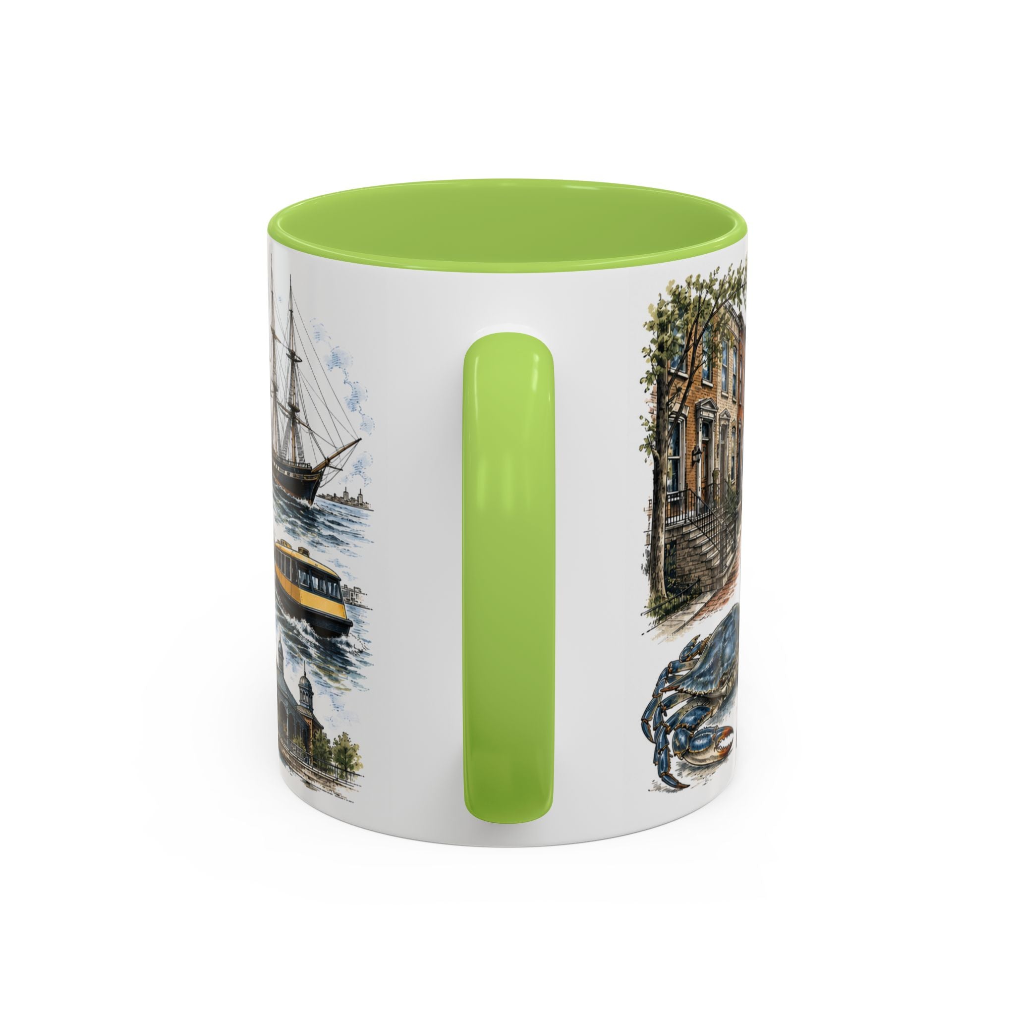 Baltimore Coffee Mug | United States Travel Souvenir | Vintage Illustrated City Gift | 11 oz 15 oz Accent Mug