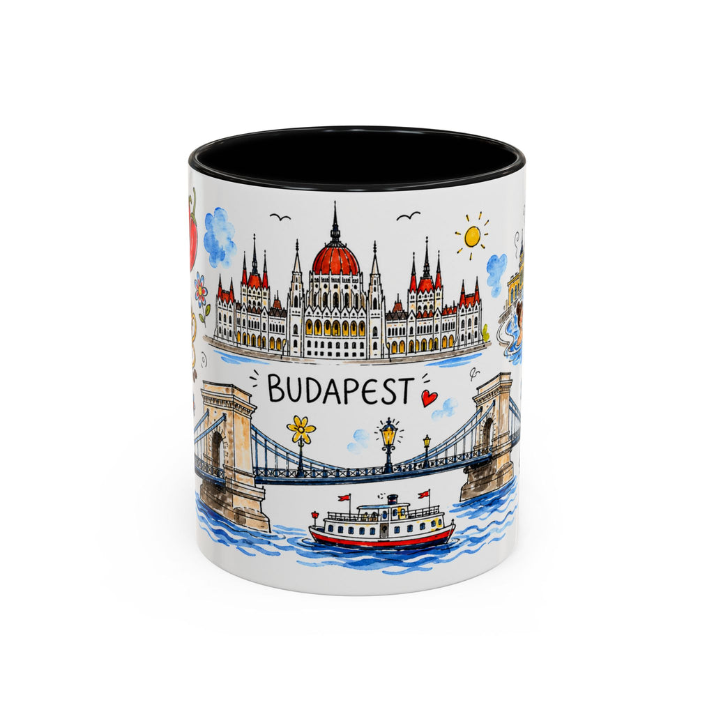 Budapest Travel Mug | European City Souvenir Accent Coffee Mug | 11oz 15oz Ceramic Cup