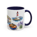 Marseille Illustrated Travel Mug | City Souvenir Accent Coffee Mug | 11oz 15oz Ceramic Cup