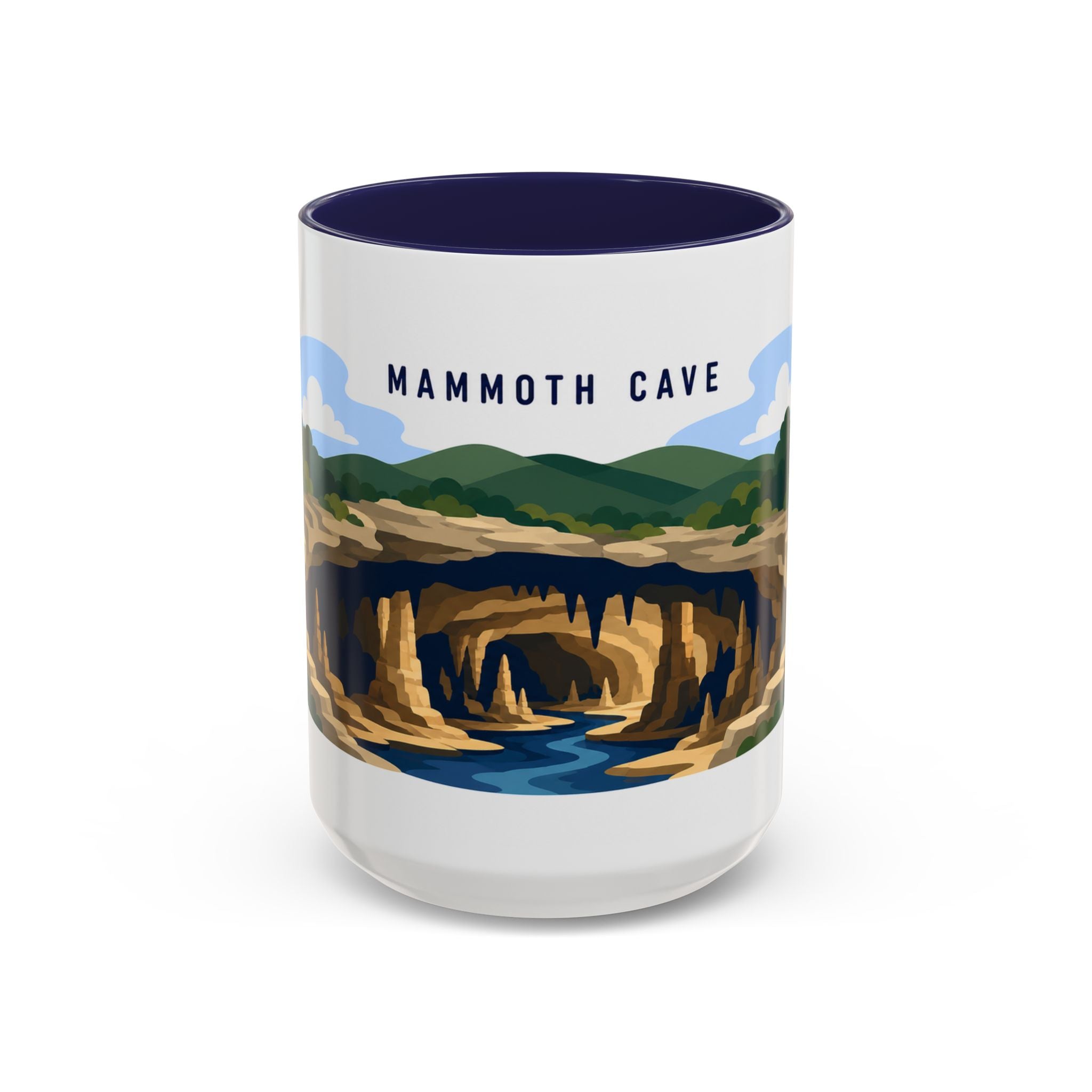 Mammoth Cave National Park Coffee Mug | Solid Color Block Park Souvenir | 11oz 15oz Accent Mug