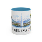Geneva Illustrated Travel Mug | City Souvenir Accent Coffee Mug | 11oz 15oz Ceramic Cup