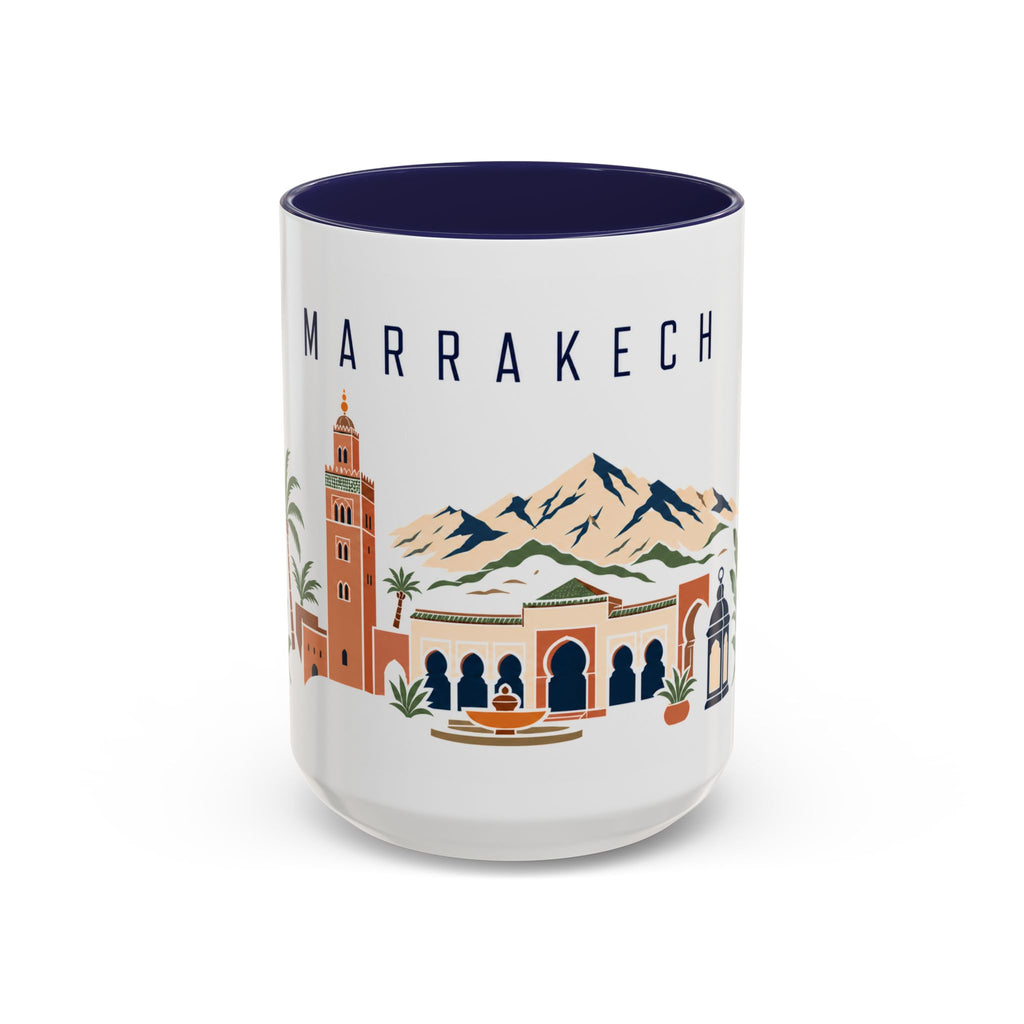 Marrakech Coffee Mug | Morocco Travel Souvenir | Porcelain Decal City Gift | 11oz 15oz Accent Mug