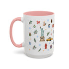 New York City Christmas Mug | Watercolor City Souvenir | Ceramic Coffee Cup