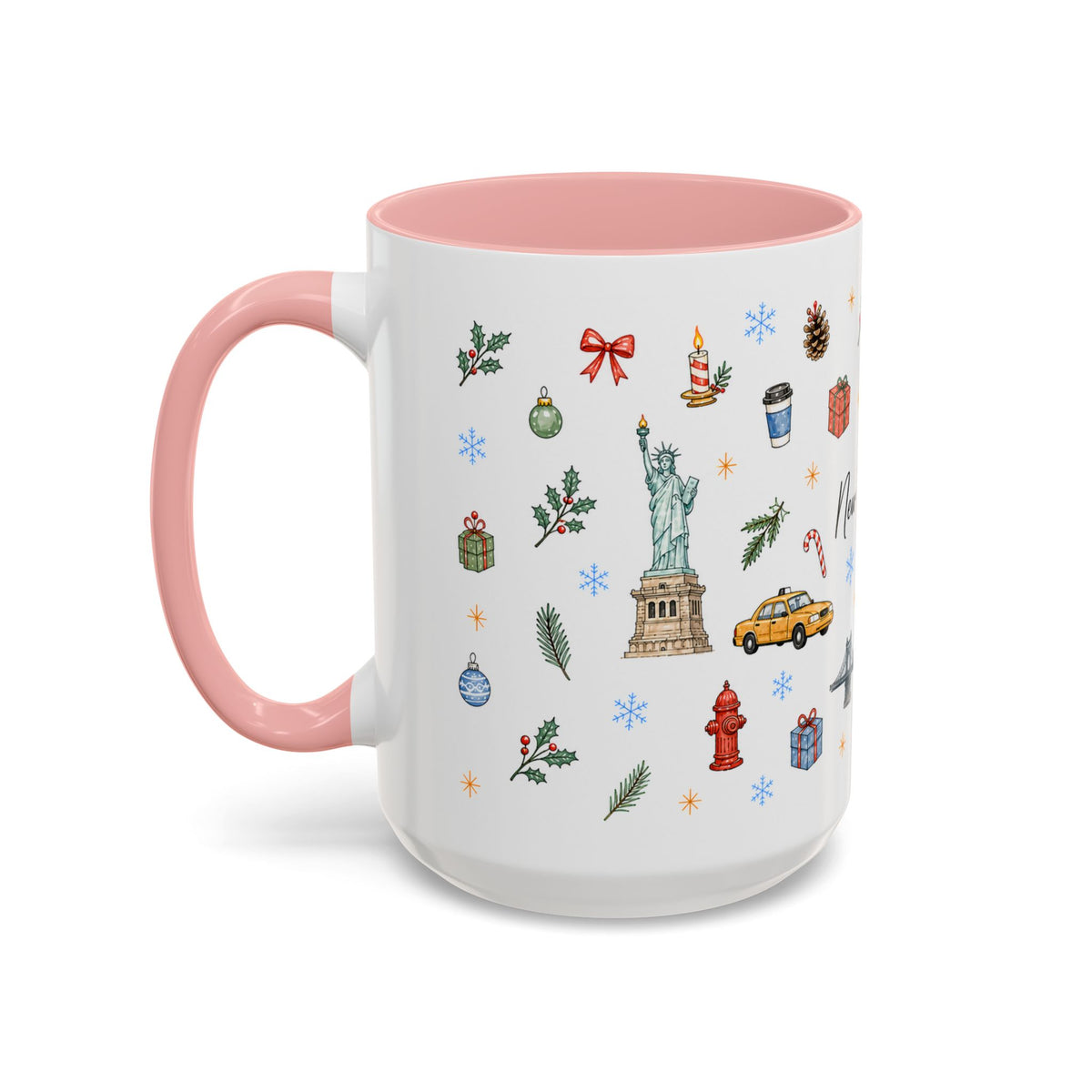 New York City Christmas Mug | Watercolor City Souvenir | Ceramic Coffee Cup