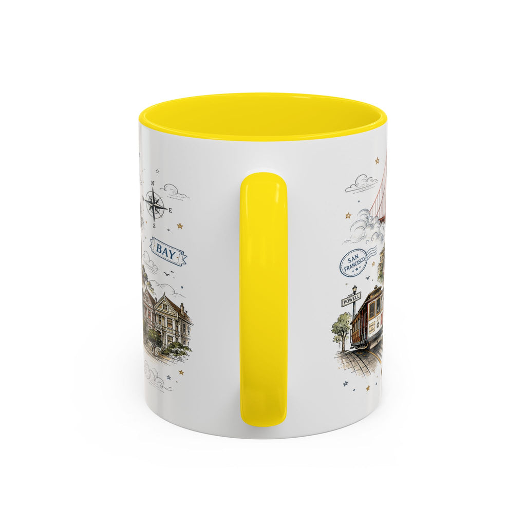 San Francisco Coffee Mug | California Souvenir Travel Gift | Accent Color Ceramic 11oz 15oz