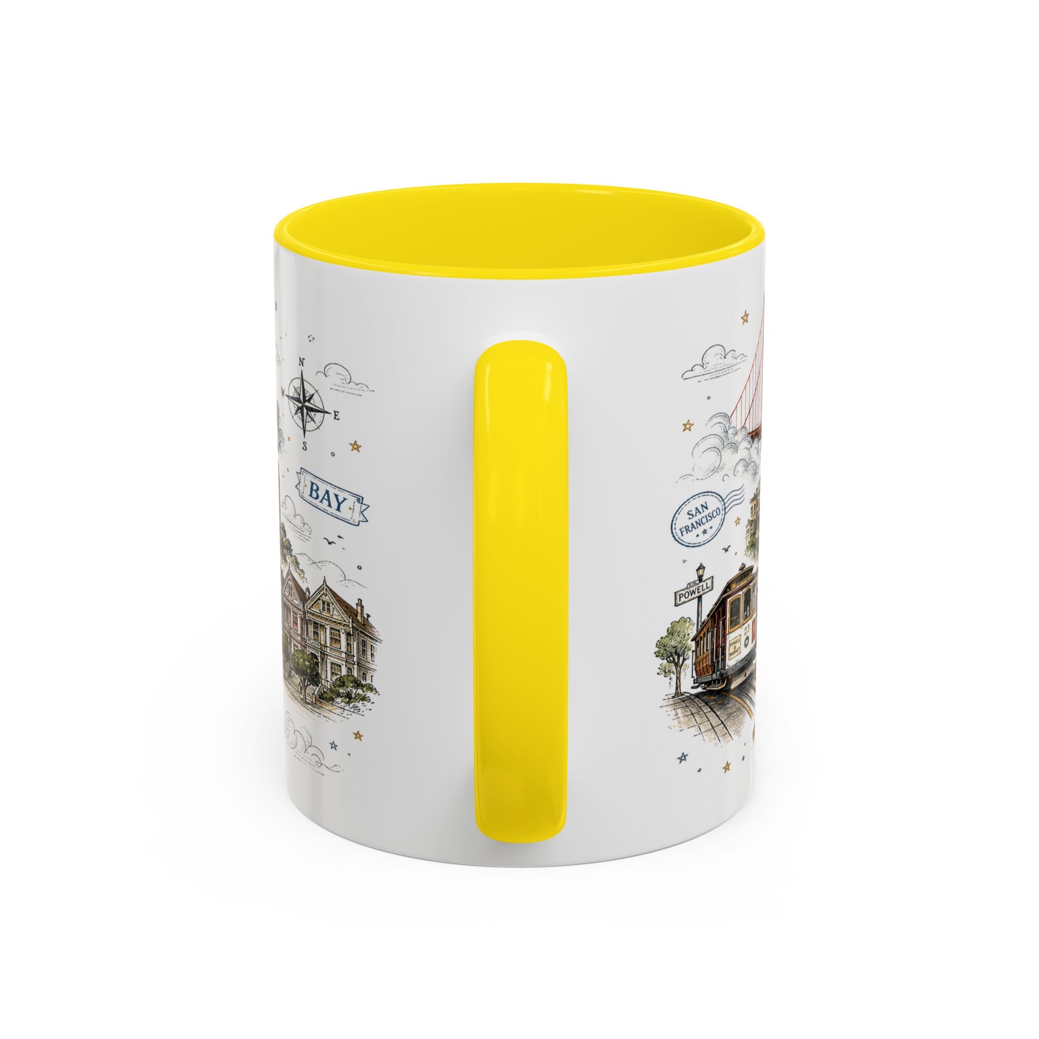 San Francisco Coffee Mug | California Souvenir Travel Gift | Accent Color Ceramic 11oz 15oz