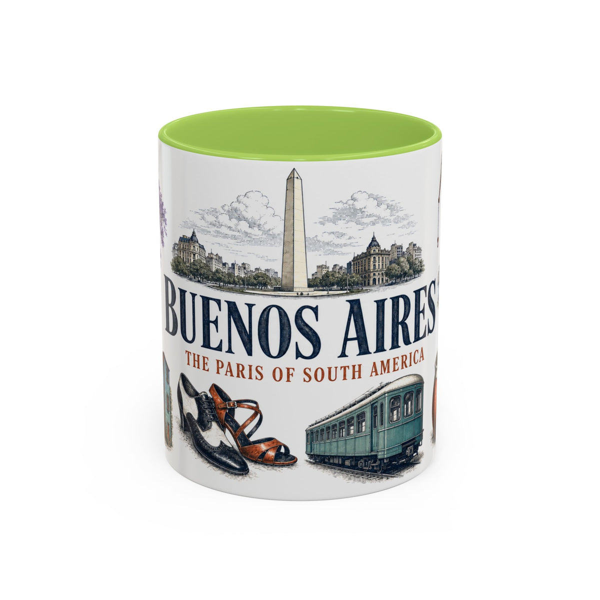 Buenos Aires Coffee Mug | Argentina Travel Souvenir | Vintage Illustrated City Gift | 11 oz 15 oz Accent Mug