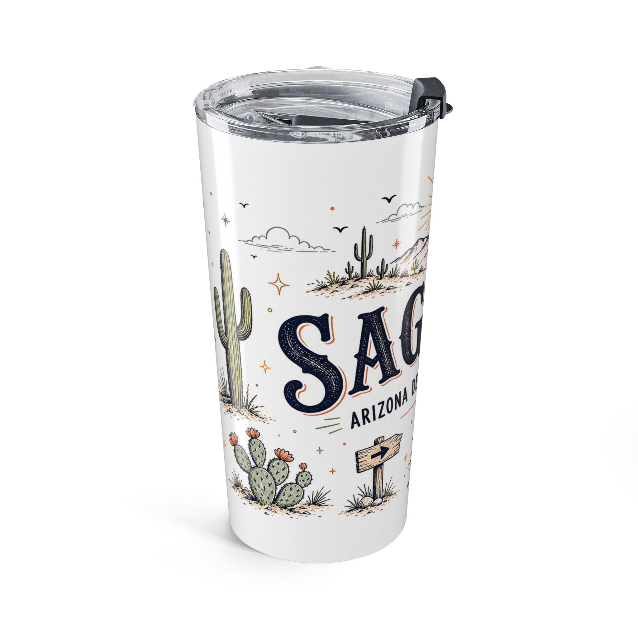 Saguaro National Park 20oz Tumbler | Arizona Desert Cactus Sunset Gift | Insulated Stainless Steel Travel Cup