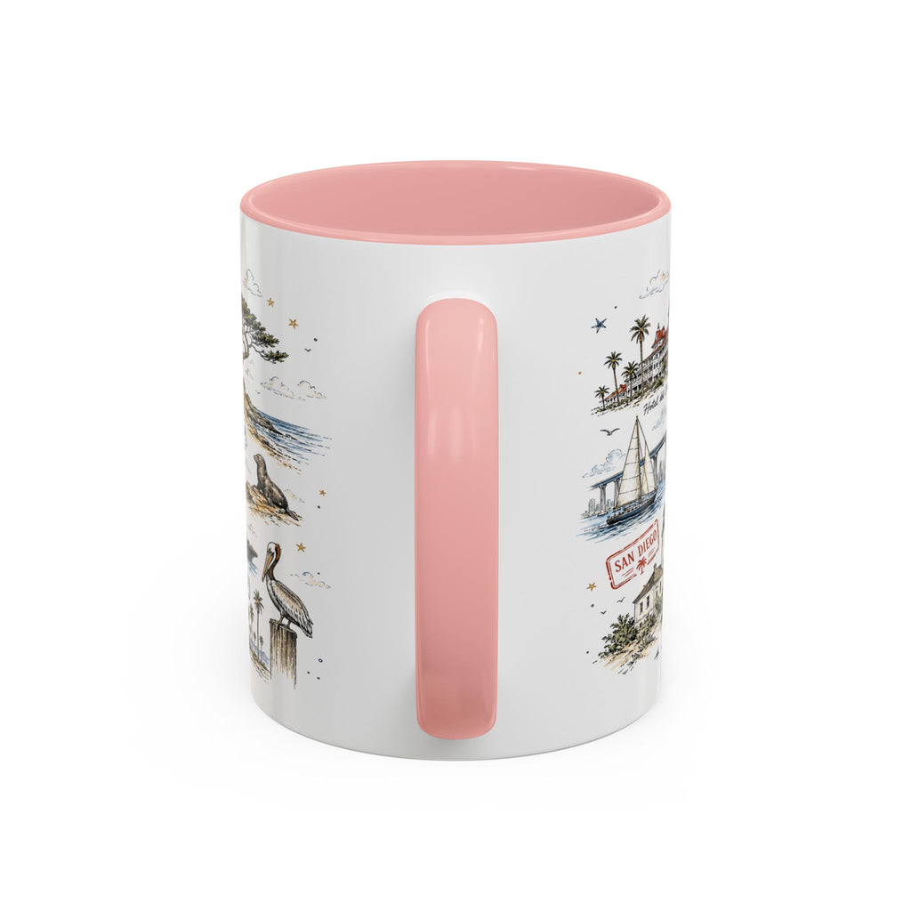 San Diego Coffee Mug | California Souvenir City Gift | Accent Color Ceramic 11oz 15oz
