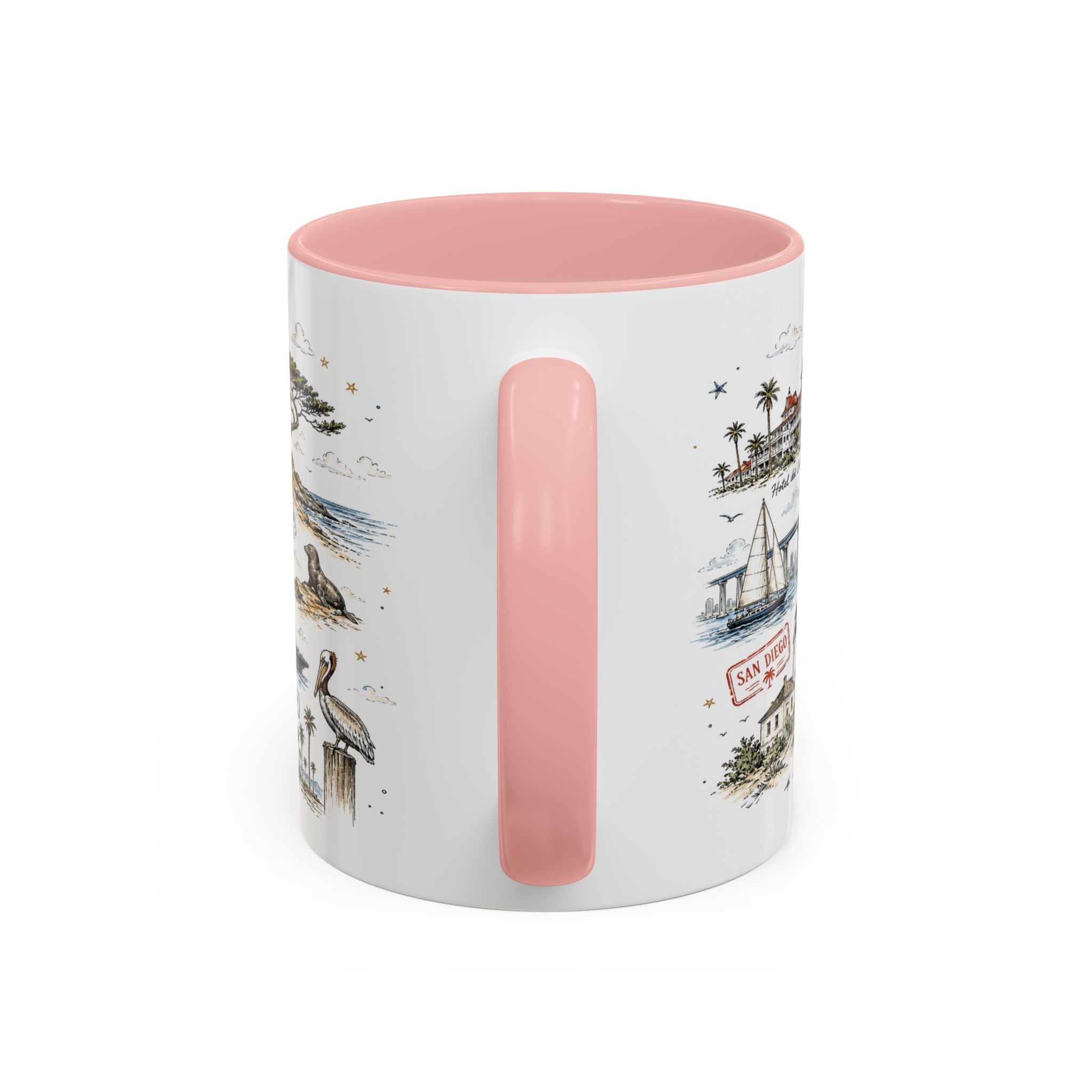 San Diego Coffee Mug | California Souvenir City Gift | Accent Color Ceramic 11oz 15oz