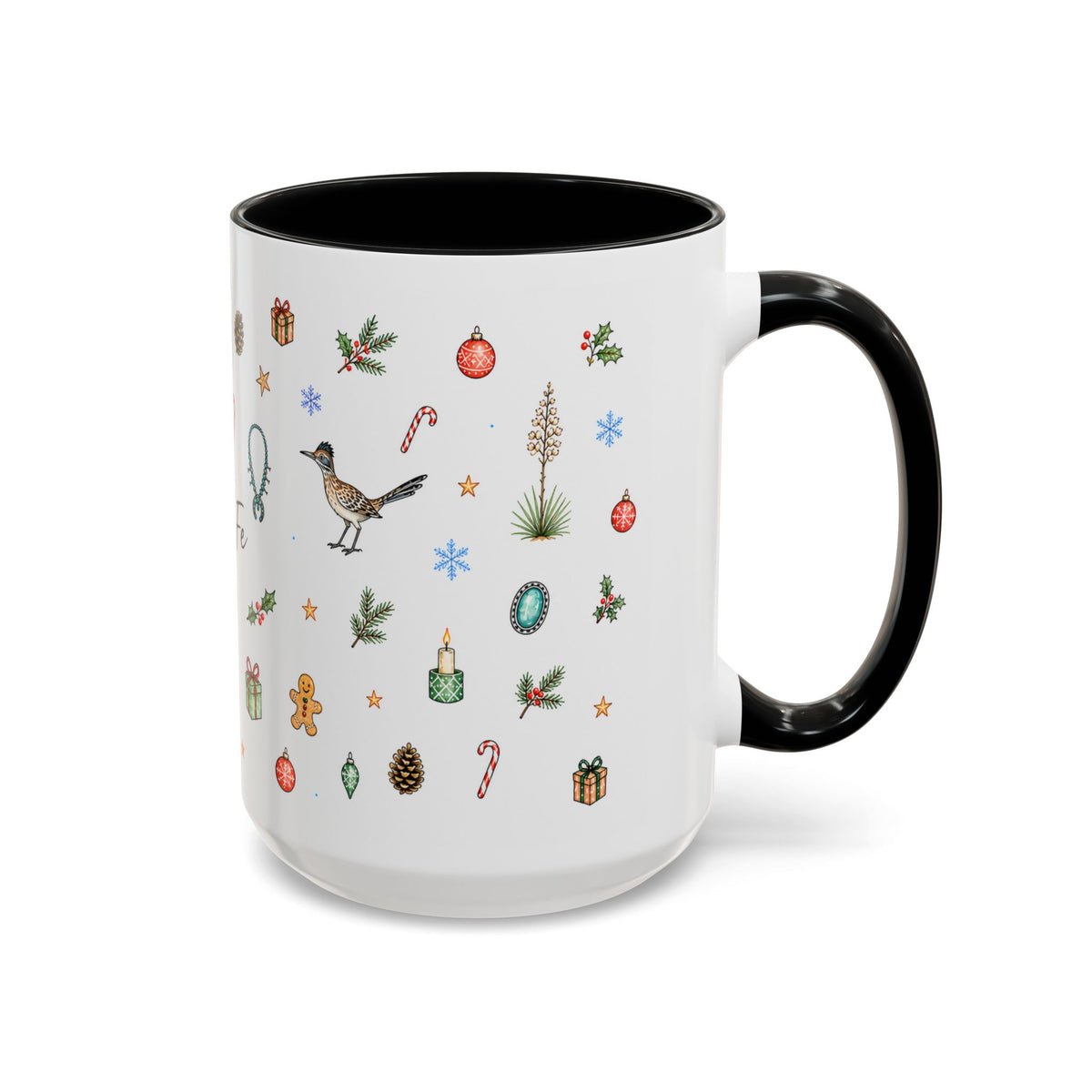 Santa Fe Christmas Mug | Watercolor City Souvenir | Ceramic Coffee Cup (11oz 15oz)