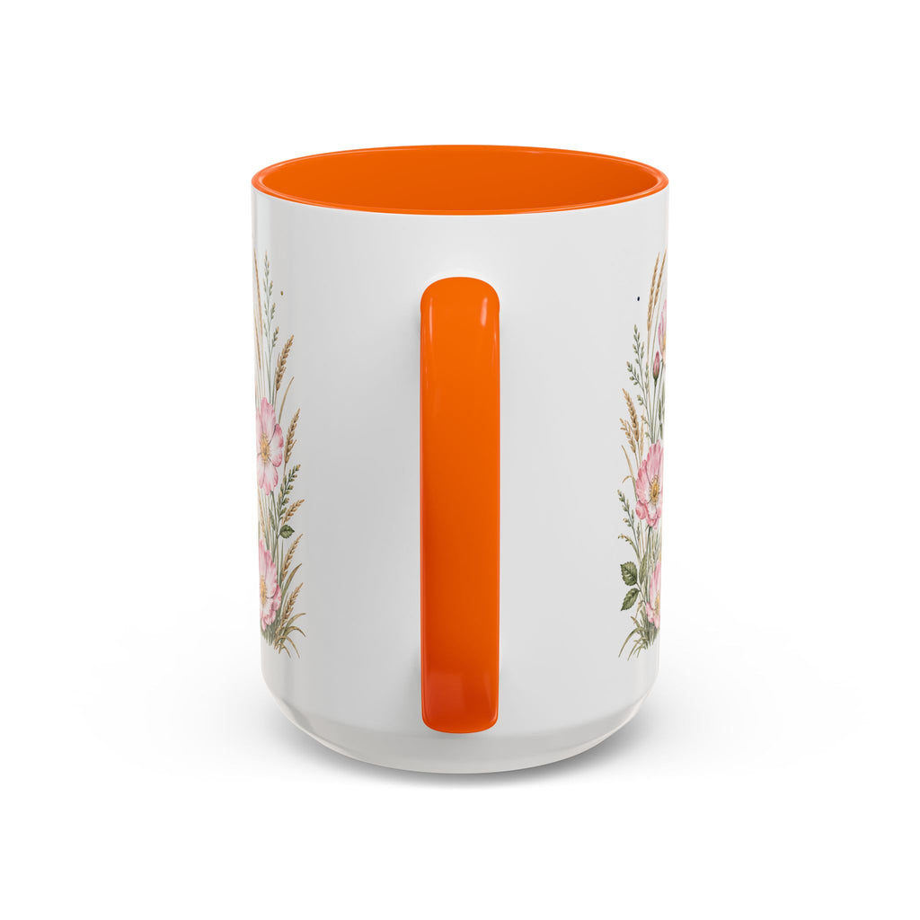 North Dakota State Map Mug | Prairie Rose Botanical Accent Coffee Cup