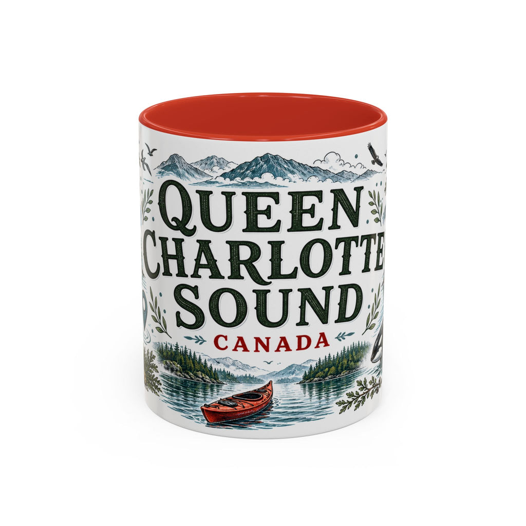 Queen Charlotte Sound Coffee Mug | Travel Destination Souvenir Gift | Accent Color Ceramic 11oz 15oz