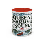 Queen Charlotte Sound Coffee Mug | Travel Destination Souvenir Gift | Accent Color Ceramic 11oz 15oz