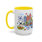 Amsterdam Travel Mug | European City Souvenir Accent Coffee Mug | 11oz 15oz Ceramic Cup