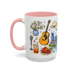 Nashville Illustrated Travel Mug | City Souvenir Accent Coffee Mug | 11oz 15oz Ceramic Cup