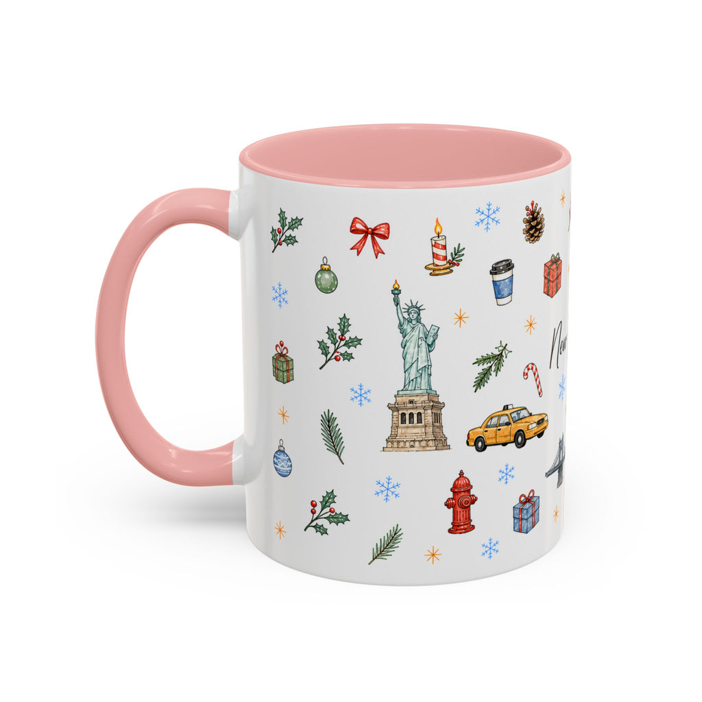 New York City Christmas Mug | Watercolor City Souvenir | Ceramic Coffee Cup