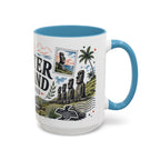 Easter Island Coffee Mug | Travel Destination Souvenir Gift | Accent Color Ceramic 11oz 15oz