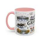 Grand Teton Coffee Mug | National Park Hiking Wyoming Gift | Accent Color Ceramic 11oz 15oz
