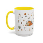Floral Pumpkin Halloween Mug | Friendly Ghost Watercolor Gift | Accent Cup 11oz 15oz