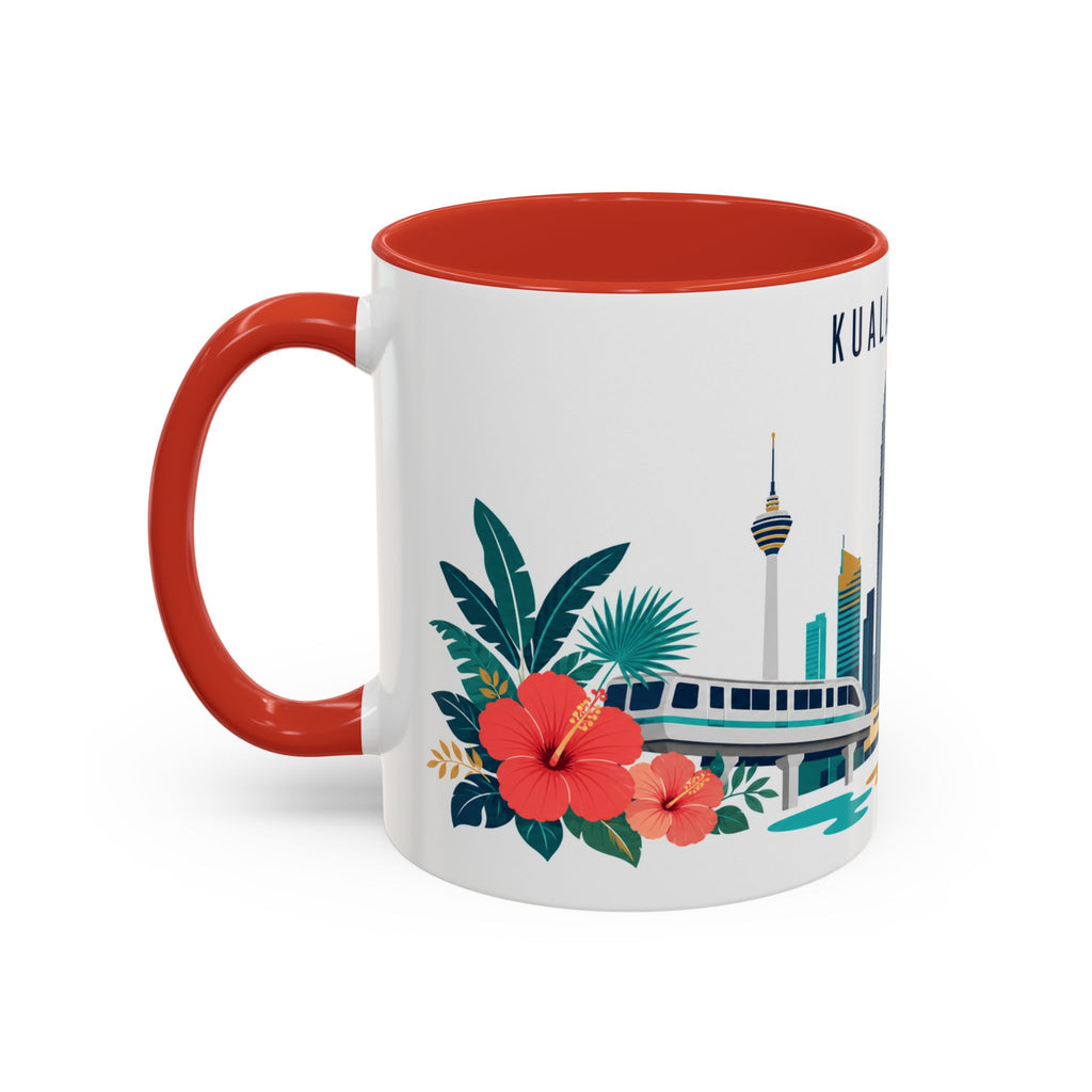 Kuala Lumpur Coffee Mug | Malaysia Travel Souvenir | Porcelain Decal City Gift | 11oz 15oz Accent Mug